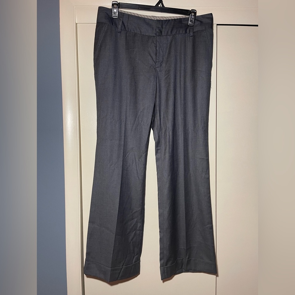 Gray Stripe Women’s Trousers Flat Front sz 16 NWT vintage 2006 Merona